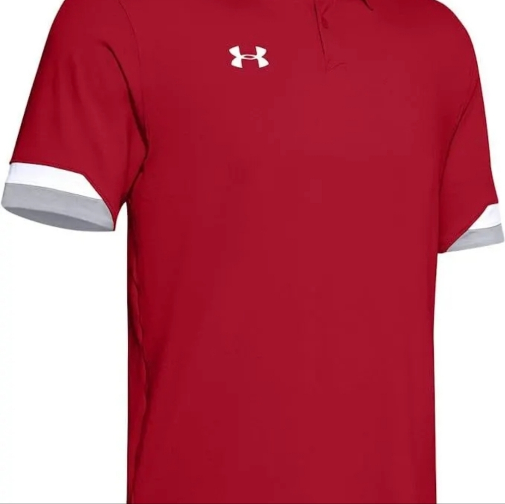 New Under Armour Men's Heat Gear Golf Polo Red Trophy